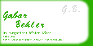 gabor behler business card